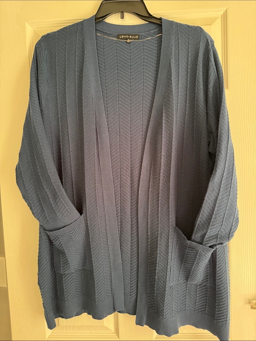 Love + Elle Navy Ribbed Open-Front Cardigan